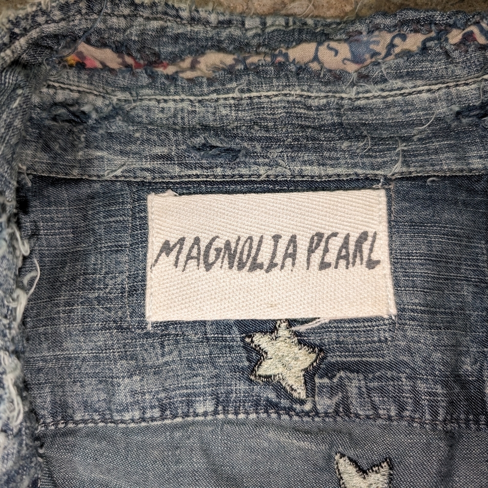 Magnolia Pearl Woodstock Sanforized Denim Patchwork Embroidered Women's OSFM - Picture 5 of 14